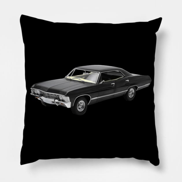 "BABY" 1967 CHEVY IMPALA SUPERNATURAL CAR Pillow by TSOL Games