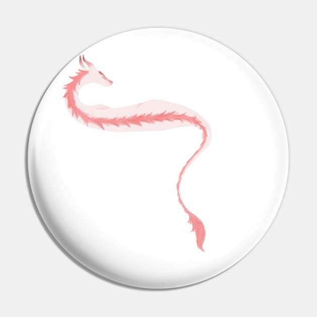 Pink fluffy Dragon Pin by Snoozy