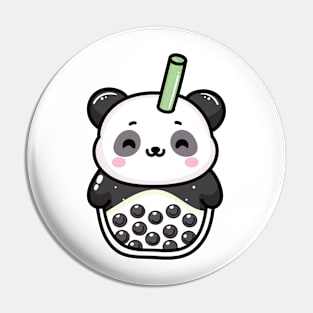 Panda Boba Tea Drink Pin