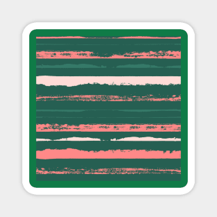 Pink and Teal Summer Stripes Magnet