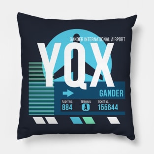 Gander (YQX) Airport // Sunset Baggage Tag Pillow
