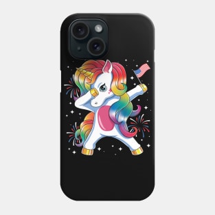 Americorn Dabbing Unicorn USA American Flag Patriotic Phone Case