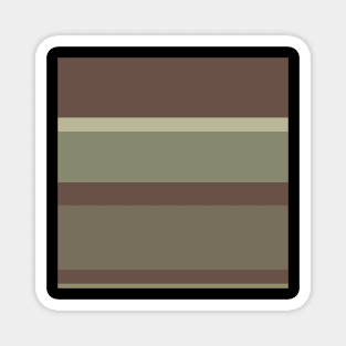 A subtle stew of Quincy, Grey Brown, Brown Grey, Putty and Artichoke stripes. - Sociable Stripes Magnet