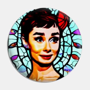 Audrey Hepburn Stained Glass Pin