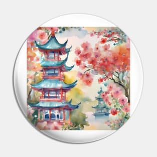 Autumn chinoiserie landscape Pin