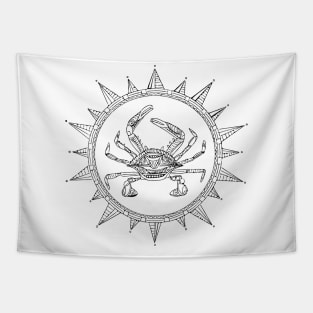 Black and White Crab Tapestry