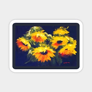 Sunflowers - oil painting on linen Magnet