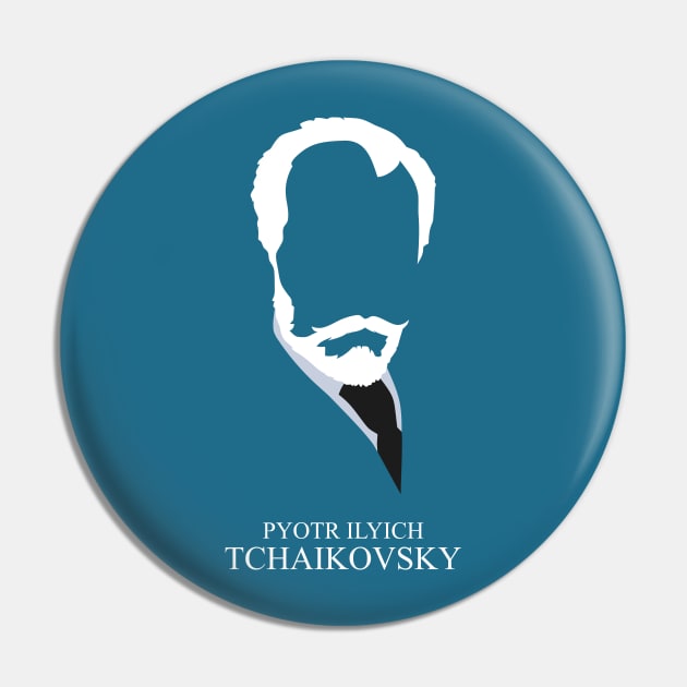 Pyotr Ilyich Tchaikovsky - Minimalist Portrait Pin by Wahyu Aji Sadewa