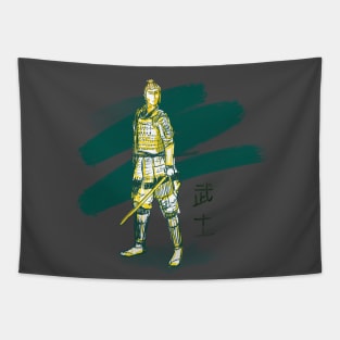 handrawn warrior with samurai or sword or katana japanese style Tapestry