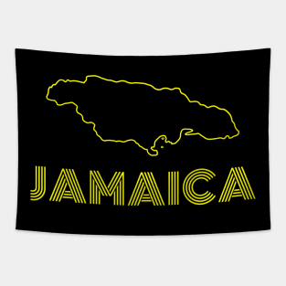 Jamaica Map and Text Tapestry