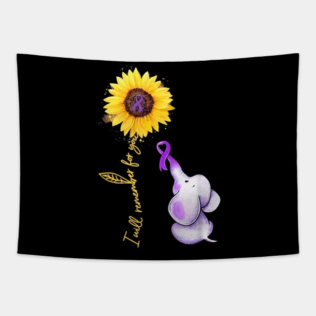 i will remember for you Alzheimer Awareness elephant Gift Tapestry by thuylinh8