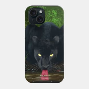 Black Panther Drinking Water Phone Case