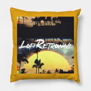 LoFi Retrowave Now vaporwave design Pillow