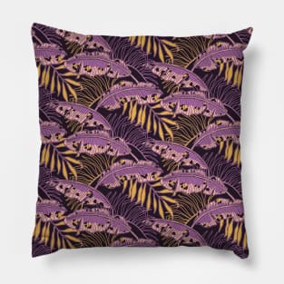 Purple Leopard Banana Leaves Pillow