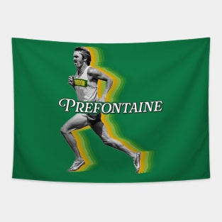 Retro Steve Prefontaine Running Form Fade Tapestry