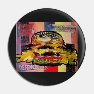 Burger and Chips Abstract Painting Pin