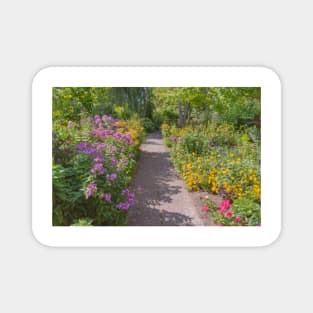 Vibrant Flowers Along Garden Path Magnet