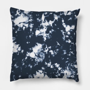 Navy blue Storm - Tie Dye Shibori Texture Pillow