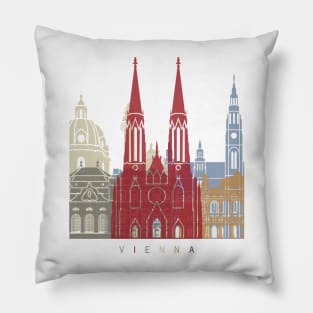 Vienna skyline poster Pillow