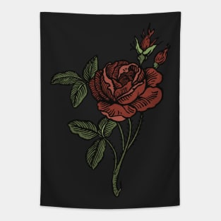 Whimsigoth Rose Tattoo Drawing Tapestry