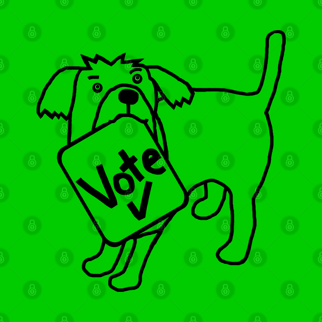 Backprint Cute Dog says Vote Outline by ellenhenryart