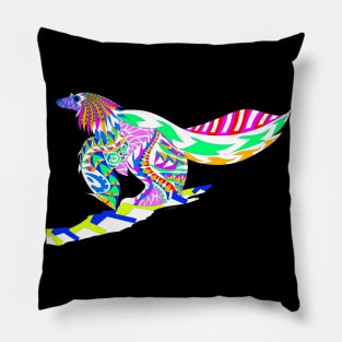 winged dinosaur fossil in magnificent mexican colors Pillow