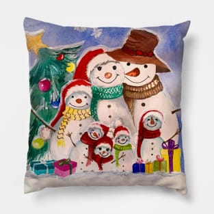 Snowman family 2 Pillow