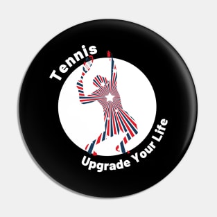 US Open Tennis USA Flag Silhouette Pin