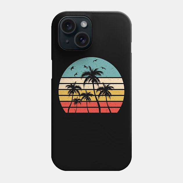 80s Sunset Palm Trees Phone Case by khalmer