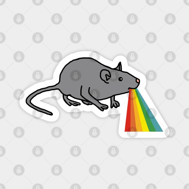 Animals with Rainbow Puke Cute Rat Magnet by ellenhenryart