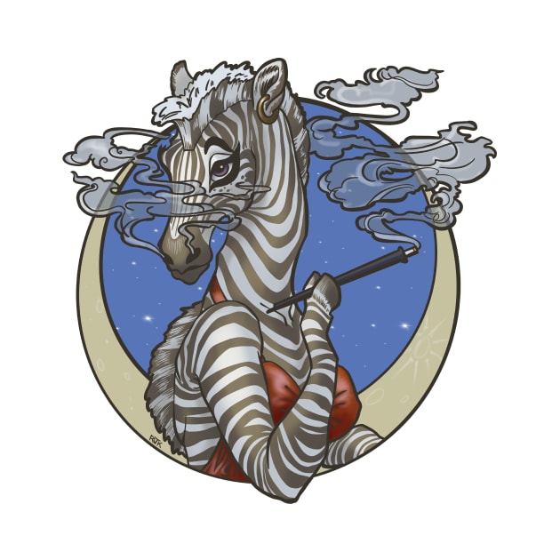 Elegant Art Nouveau Zebra Woman Lady by RJKpoyp