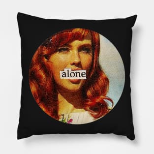 Alone collage art Pillow