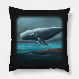 Whale floating in the sky Pillow