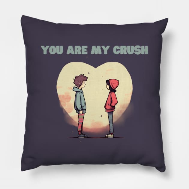 You Are My Crush, valentines day, minimalistic Pillow by Pattyld