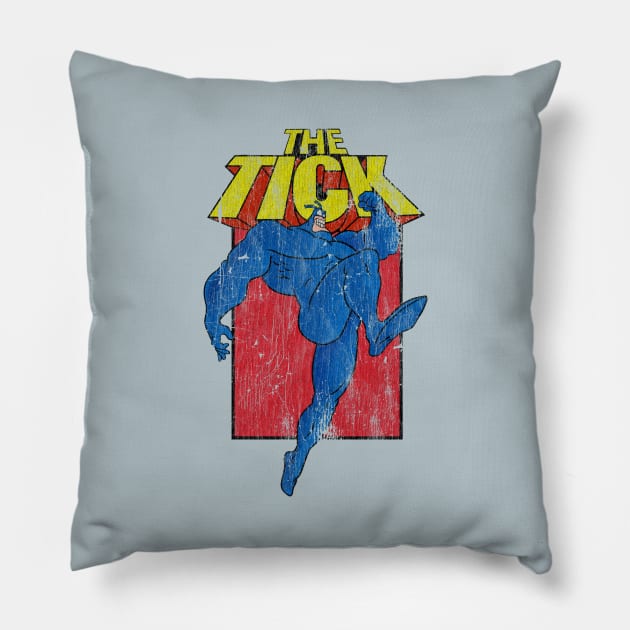 Distressed the tick cartoon Pillow by OniSide