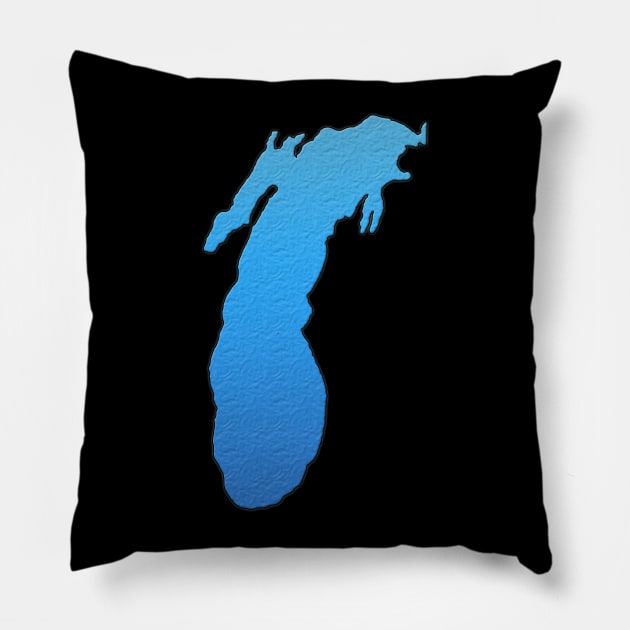 Lake Michigan Great Lakes Outline Pillow by gorff