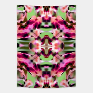 Pink and Green Trippy Kaleidoscope Design Tapestry