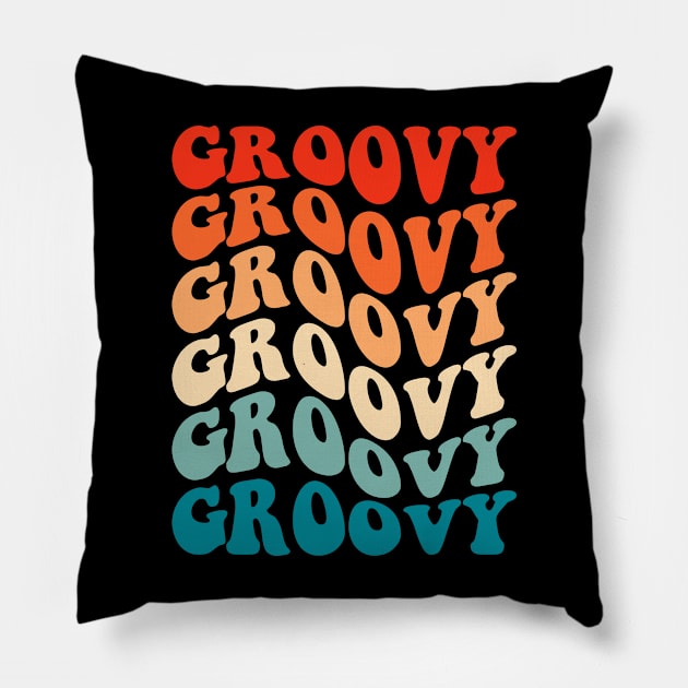 Retro Groovy Hippie Pillow by ssflower