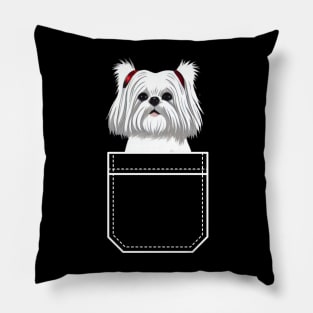 Malshi Puppy Crusty White Dog Maltese Mom Pillow