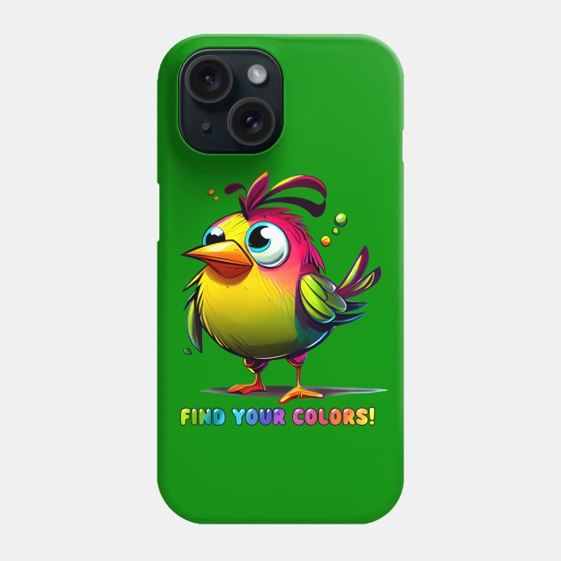 Cute Rainbow Bird Find Your Colors Phone Case by KOTOdesign