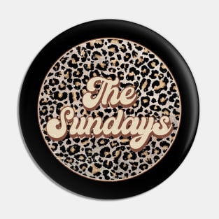 Retro Music Sundays Personalized Name Circle Birthday Pin