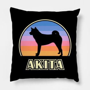 Akita Vintage Sunset Dog Pillow