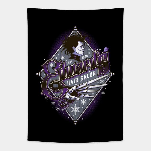 Edward's Salon - Goth Hairdresser - Barber Shop Tapestry by Nemons