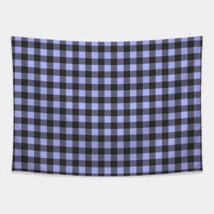 Dark Blue Gingham Pattern Tapestry