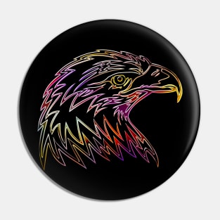 Eagle Bird Animal Wildlife Forest Nature Chrome Graphic Pin