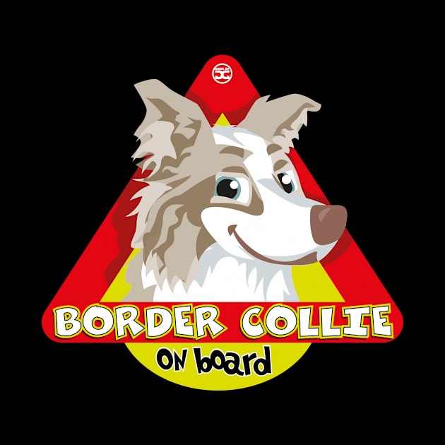 Border Collie On Board - Lilac merle by DoggyGraphics