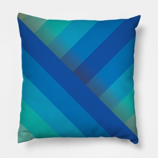 Blue Diagonal Stripes Pillow