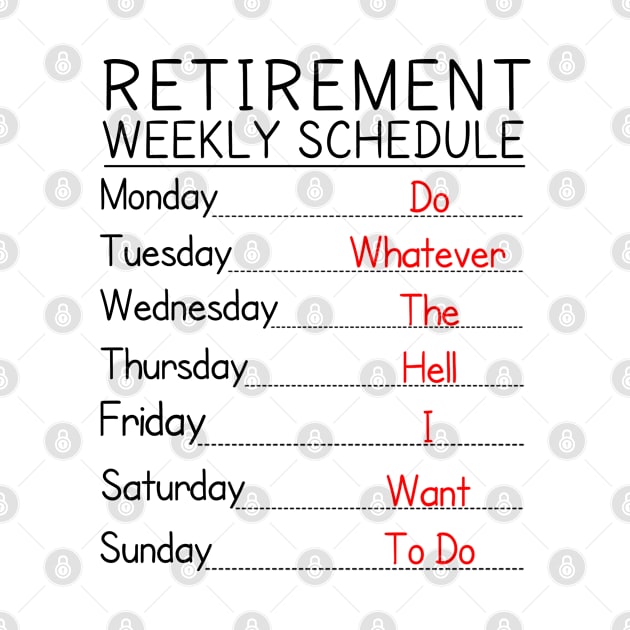 Retirement Weekly Schedule by fishing for men