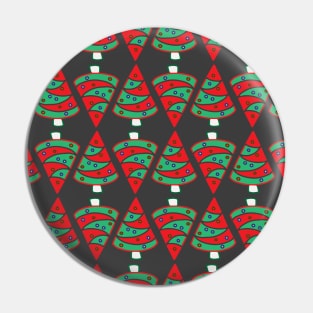 Geometric Christmas trees on black Pin