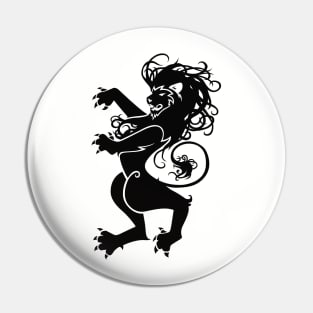 Rampant Lion in Black Pin